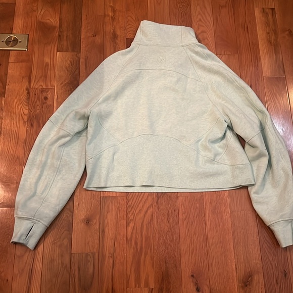 Lululemon Scuba Oversized Funnel Neck Shirt Heathered Delicate Mint M/L EUC - Picture 2 of 3